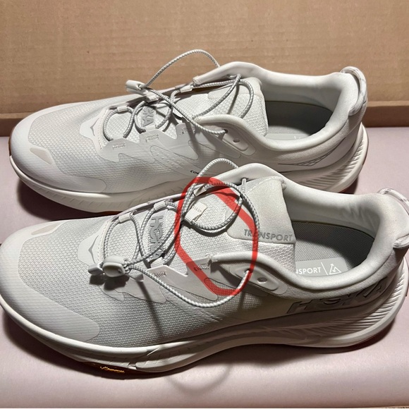 HOKA White and Tan Running Shoes - Picture 3 of 7